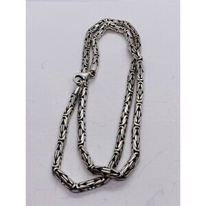 BYZANTINE LINK GORGEOUS STERLING SILVER CHAIN NECKLACE 22"